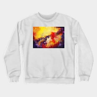 Abstract impressionist red yellow purple Crewneck Sweatshirt